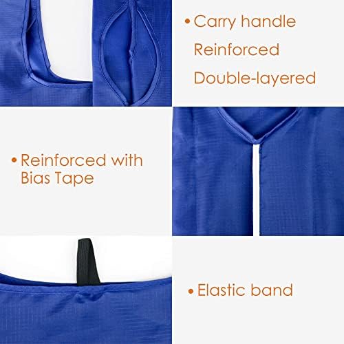 BeeGreen Reusable Grocery Bags Blue Kitchen Bags Bulk Foldable-Machine Washable with Zipper Storage Pouch 50 Packs - Image 4