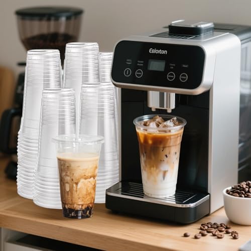 100 Pack 24 oz Leak-Proof Clear Plastic Cups with Lids and Straws - Image 5