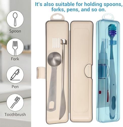 Molain 2Packs Toothbrush Travel Case, Portable Breathable Toothbrush Travel Holder Compact Plastic Case for Camping Gym Office Business Trips Vacation - Image 6