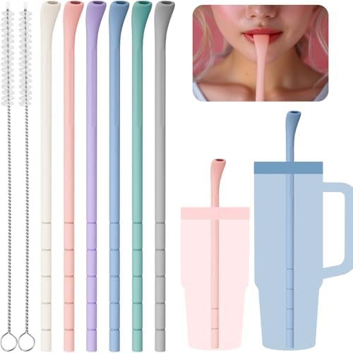NiHome 6PCS Silicone Anti-Wrinkle Straws Fit for Stanley 40oz 30oz Tumblers by NiHome