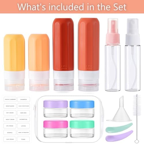 MODENGKONGJIAN 16 Pack Travel Bottles for Toiletries,TSA Approved Silicone Squeezable Travel Shampoo Bottles, 3oz Leak Proof Refillable Toiletry Cosmetic Containers (16PCS/Brown) - Image 2