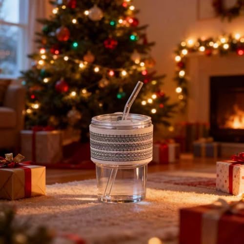 BLUEPOLAR 13oz/400ml Glass Water Tumbler with Straw and Lid Sealed Carry on Thick Wall Iced Coffee Cup for Water, Iced Tea, Fruit Juice - Image 3