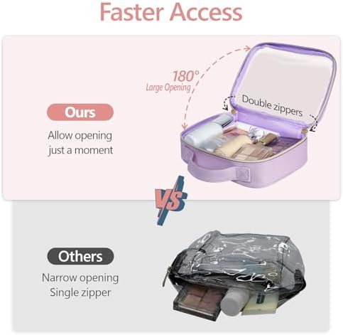 PACKISM Clear Makeup Bag Travel - TSA Approved Toiletry Bag, 2 Pack Purple - Image 4