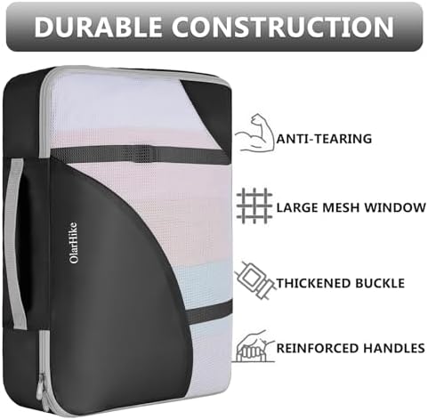 OlarHike 8 Set Packing Cubes for Travel,Gifts for Women Mom,Anti-Tearing Suitcase Organizer,with Over 1000 pcs Mesh Holes,Vacation Essentials & Accessories for Cruise Ship - Image 4