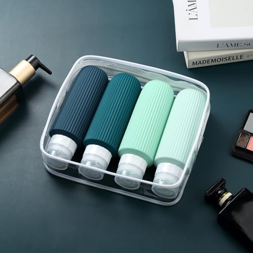 Mrsdry Travel Bottles for Toiletries, Large 6oz Travel Size Containers, BPA Free Leak Proof Tubs Refillable Liquid Accessories with Toiletry Bag for Cometic Shampoo and Lotion Soap (4 Pack) - Image 7