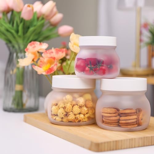 Collapsible Silicone Food Storage Jars with Airtight Lids - Vacuum Compression & Leakproof Design - 6-Piece Set - Microwave, Freezer & Dishwasher Safe - Space Saving Pantry Organization - Image 2