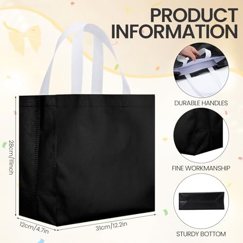 Eccliy 80 Pcs Reusable Gift Bags, Large, Black - Image 4