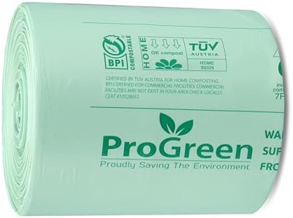 Compostable Trash Bags, Extra Thick, Compost Kitchen Bin Bags, Food Scraps Yard Waste Bags, ASTM D6400 BPI and TÜV AUSTRIA Certified (13 Gallon, Pack of 100) - Image 4
