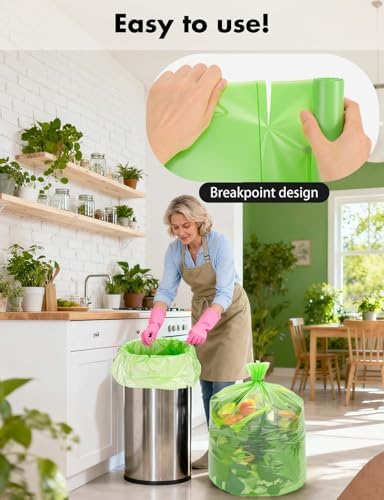 Trash bags 13 Gallon Biodegradable: Aievrgad Garbage bags for tall kitchen trash can liner, 50 count,Unscented, Heavy Duty, Thickened, for food/kitchen waste or Graden,green 50L - Image 5