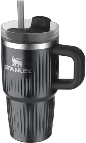 STANLEY Quencher H2.0 Tumbler with Handle and Straw 20 oz | Flowstate 3-Position Lid | Cup Holder Compatible for Travel | Insulated Stainless Steel Cup | BPA-Free | Fluted Black - Image 2