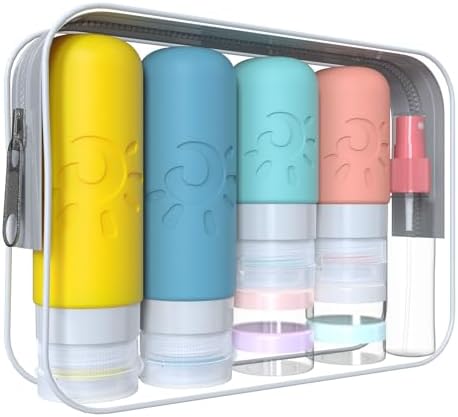 Zafit 18 Pack travel Bottles for Toiletries, TSA Approved Silicone Travel Containers Leak Proof Refillable Travel Accessories for Shampoo Conditioner Lotion Body Wash(Multicolored B) by ZAFIT