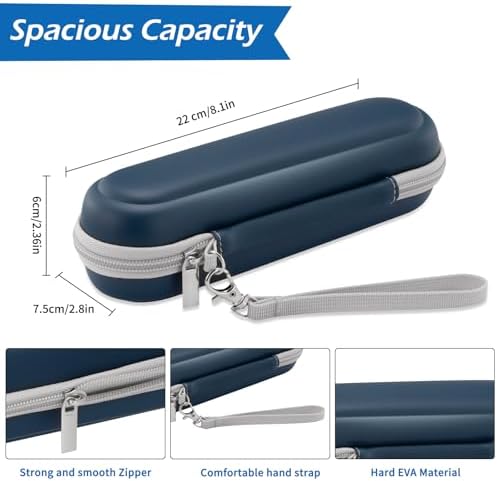 Toothbrush Travel Case for Oral B/Oral-B Pro 1000 1500 5000 7000 & Philips Sonicare 4100 1100 5300 5100 6100/iO Electric Toothbrush, Hard Protective Storage Bag (Deep blue case with toothbrush cap) - Image 3