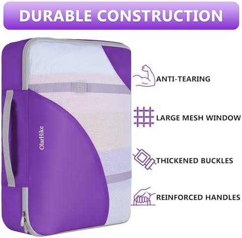 OlarHike 8 Set Packing Cubes for Travel,Gifts for Women Mom,Anti-Tearing Suitcase Organizer,with Over 1000 pcs Mesh Holes,Vacation Essentials & Accessories for Cruise Ship - Image 4