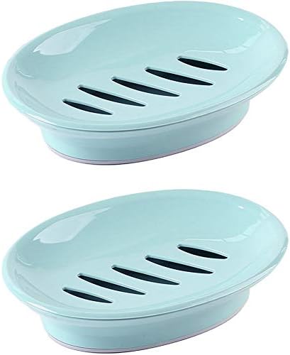 WYOK 2-Pack Soap Dish Plastic Soap Holder with Drainage for Shower (Blue) by WYOK