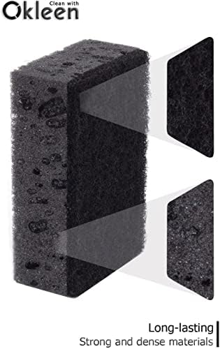 Black Multi Use Scrub Sponges. Made in Europe. 18 Pack, 4.3x2.8x1.4 inches. Heavy Duty Fiber. Odorless Durable Scrubber for Kitchen and Household Cleaning - Image 5