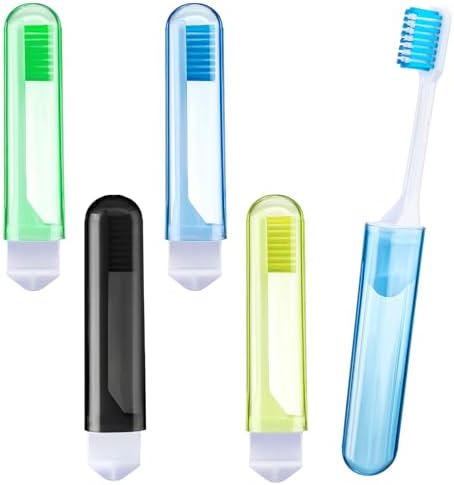 Patelai 4 Pcs Travel Toothbrush Mini Foldable with Case,Fresh Color by Patelai