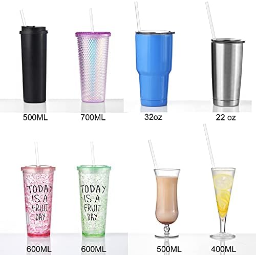 ALINK 12-Pack Reusable Plastic Clear Straws, 13 inch Extra Long Tumbler Straws for Stanley Cups, 1 Gallon, 64 oz 40 oz 32 oz Water Bottles, Plus Cleaning Brush - Image 6