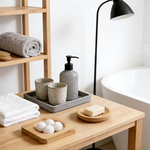 2 Pcs Bamboo Soap Holder Wooden Soap Dishes, Natural Soap Dish Wood Bar Soap Holder for Shower Home Bathroom, Shower Steamer Tray for Shampoo Bath Bomb Steamers (Round and Square) - Image 2