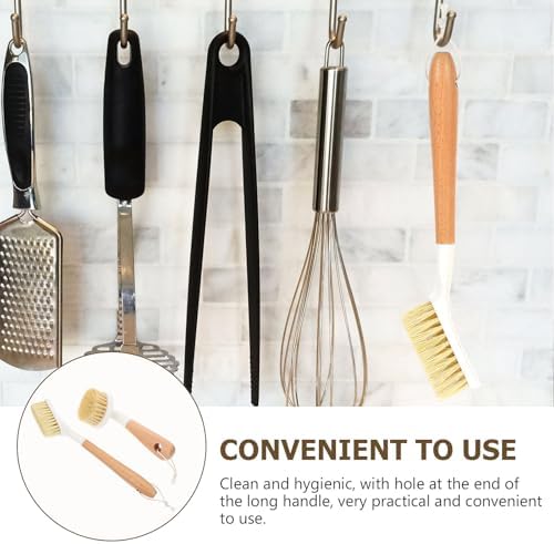 Multi-use Wood Dish Brush Set 2pcs with Sisal Bristles and Wooden Handles, Kitchen Cleaning Scrubbers for Pots, Pans, and Household Surfaces - Image 5