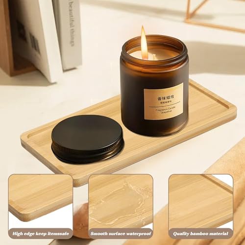 Bamboo Soap Tray, Bamboo Soap Dispenser for Bathroom CounterTop, Wooden Dish & Dispenser Tray Kitchen Holders, Dresser Jewelry Ring Dish, Holder Bathtub Organizer (Rectangle) - Image 5
