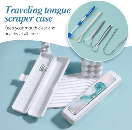 2 Pcs Toothbrush Travel Case - Colorful Pattern, Holder and Covers for Toothbrushes, Includes Tongue Scraper Case - Image 5