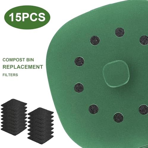 15 Pack Trash Can Odor Filter Refills for Trash Can and Compost Bin, Activated Charcoal Deodorizer Sheets for Indoor Kitchen Compost Bucket Countertop and Recycle Bin, Square 3.9 Inch - Image 4