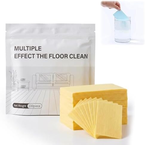Jiexily 300 Piece Floor Cleaning Tablets Multi-Surface Cleaner, 2026 New Multi-Effect Dissolvable Floor Cleaning Sheets for Mopping, Hardwood, Tiles, Glass Deep Cleans (Yellow, 300 Pcs) by Jiexily