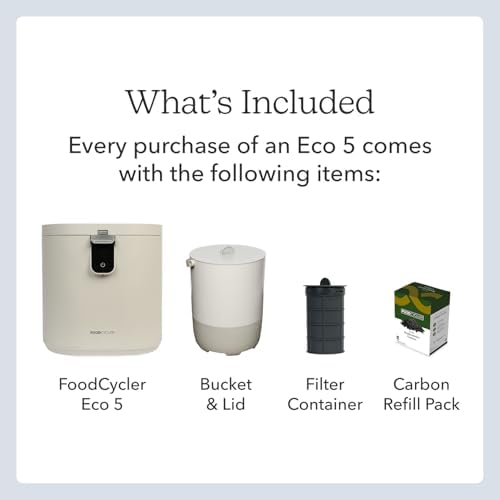 Food Cycler Eco 5 Award-Winning Kitchen Food Recycler | Indoor Composter Bin Alternative | Electric Countertop Food Disposer with Odorless 5L Indoor Food Waste Bin for Easy Waste Management | White - Image 2