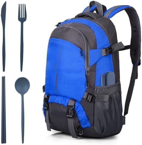 ELANE 4 Sets Reusable Travel Utensils Set with Case,Camping Cutlery Set Reusable Cutlery Set with Case,Utensil Sets for Lunch Picnic Daily Use Outdoor (darkblue) - Image 6