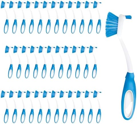 Dish Brush Scrubber for Kitchen, 36 Pack, by LOLA, Stiff Bristles & Food Scraper, Comfort No-Slip Grip Handle, Safe for Non-Stick & Coated Cookware by LolaProducts