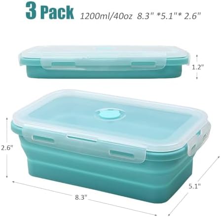 Alimat PluS 3 Pack 40.5oz Silicone Collapsible Food Storage Containers - Image 3