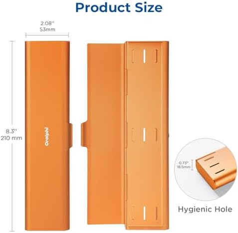 Wider Aluminum Toothbrush Travel Case, Portable Travel Toothbrush Holder, Durable Manual Toothbrush Box Container for Traveling, Bathroom, Camping, Business Trip, Orange - Image 5
