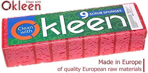 Pink Multi Use Scrub Sponges. Made in Europe. 18 Pack, 4.3x2.8x1.4 inches. Odorless Heavy Duty & Non Scratch Fiber. Durable and Delicate Scrubber for Kitchen & Bathroom, Housekeeping & Outdoors - Image 3