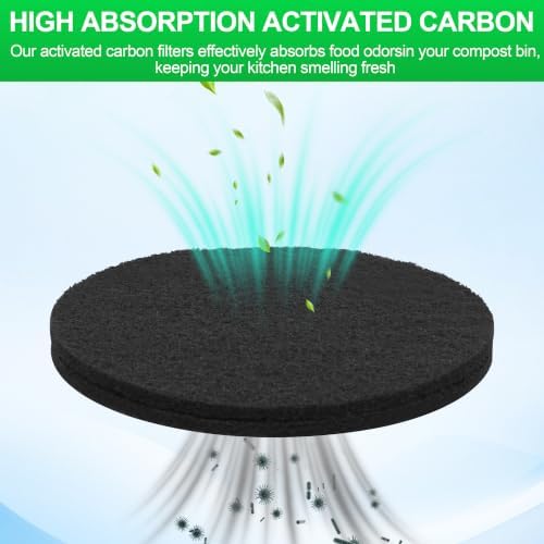 (12 Pack) Kitchen Compost Bin Replacement Charcoal Filters 6.7 Inch Diamete - Image 3