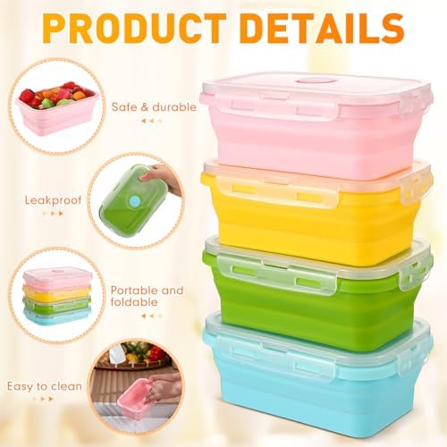Mifoci 8 Sets of Silicone Collapsible Bowls, Macaron Color, 17 Oz/ 500 ml - Image 3