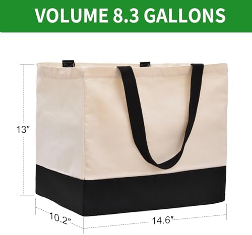 Extra Large Canvas Tote Bag with Pockets, Reusable Grocery Bags Heavy Duty - Image 5