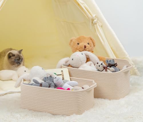 CubesLand Cute and Durable Small Cotton Rope Basket for Organizing - Image 3