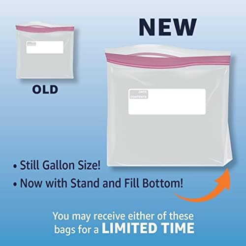 Amazon Basics Reclosable Gallon Food Storage Bags | Stand & Fill Base | 120 Count | Pack of 2 - Image 6