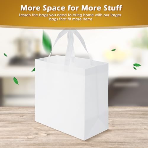Reginary 50 Pcs Reusable Tote Bags Shopping Bags Non Woven, White - Image 4