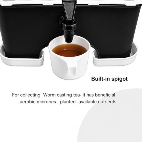 The Original VermiHut® Plus 5-Tray Worm Composter – Indoor & Outdoor Vermicomposting Bin | Sustainable Design for Food Waste Recycling- Black - Image 6