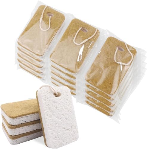 Natural Sponge Sponges Individually Wrapped Non Scratch (Pack of 50-Yellow) by Terdey
