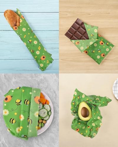 Beeswax Food Wraps 3 Roll 13 x 39 Inch Reusable Beeswax Wraps Eco-Friendly Sustainable Food Storage Wraps for Sandwich, Cheese, Fruit, Bread, Snacks - Image 5