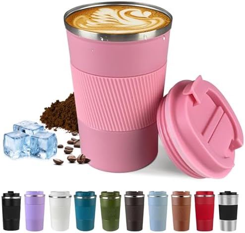 Vacuum Insulated Stainless Steel Travel Coffee Mug,Leak Proof Cup with Lid by SPLMIFA