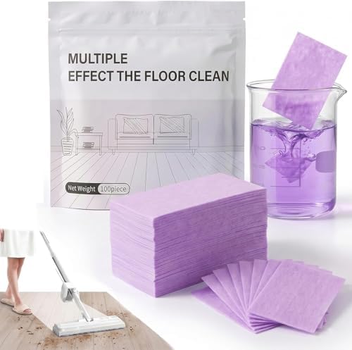 Floor Cleaning Tablets, 100 Count, Concentrated Multi-Surface Cleaner for Hardwood, Tile, Laminate & More (Purple Lavender) by Livalur