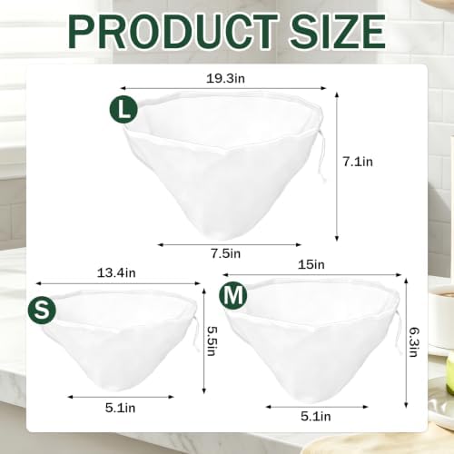 3PCS Organic Cotton Cheesecloth Bags with Drawstring - Image 2