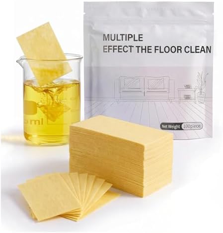 Floor Cleaning Tablets，Concentrated Soluble Dry Cleaning Sheets Multi-Effect Portable Mopping Solution for Home Tiles Hardwood Marble yellow 100 Pcs by Unknown