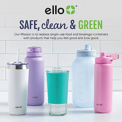 Ello Impact 8 Pack Reusable Plastic Straws, Dishwasher Safe, BPA-Free with Cleaning Brush,Rosewater - Image 4