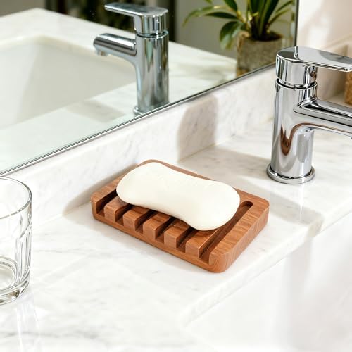 Teak Wood Soap Dish - Bar Soap Holder & Soap Saver for Shower, Bathroom, Sink, Kitchen & Countertop (1) - Image 5