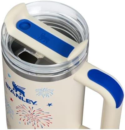 STANLEY Quencher H2.0 Flow State Tumbler, 30 oz, Cream Royal Fireworks - Image 2