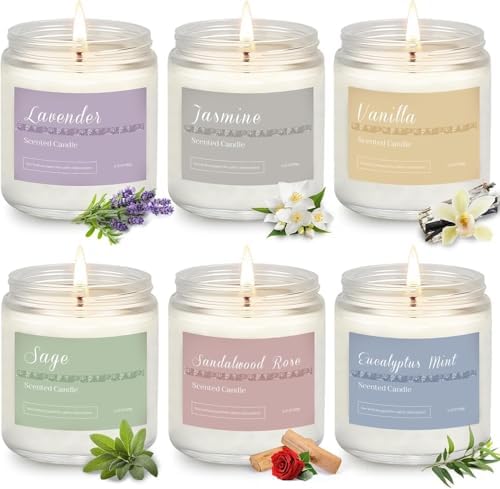 Scented Candles Gift Set for Women, 6-Pack Aromatherapy Candles for Home by PELN